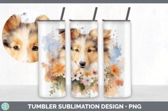 Watercolor Rough Collie Dog Tumbler | Sublimation 20 oz Skin Product Image 4