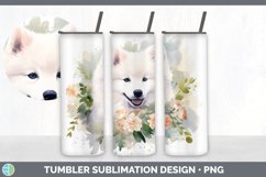 Watercolor Samoyed Dog Tumbler | Sublimation 20 oz Skinny Tu Product Image 4