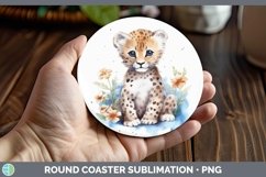 Wild Cats Leopard Round Coaster Sublimation Coaster Designs Product Image 1