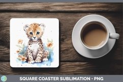 Wild Cats Leopard Square Coaster Sublimation Coaster Designs Product Image 1