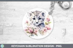 Wild Cats Leopard Snow Keychain Sublimation Keyring Designs Product Image 1