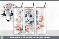 Wild Cats Leopard Snow Tumbler Sublimation 20 oz Skinny Tumb Product Image 1