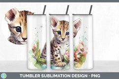Wild Cats Ocelot Tumbler Sublimation 20 oz Skinny Tumbler De Product Image 1