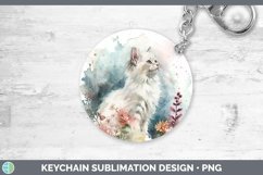 Boho Cat Angora Cat Keychain Sublimation Keyring Designs Product Image 1