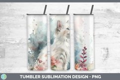Boho Cat Angora Cat Tumbler Sublimation 20 oz Skinny Tumbler Product Image 1