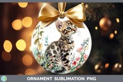 Boho Cat Bengal Cat Ornament Sublimation Bauble Designs Product Image 1