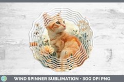 Boho Cat Orange Cat Wind Spinner Sublimation Spinner Designs Product Image 1