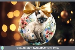 Boho Cat Siamese Cat Ornament Sublimation Bauble Designs Product Image 1