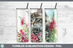 Boho Cat Siberian Cat Tumbler Sublimation 20 oz Skinny Tumbl Product Image 1