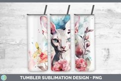 Boho Cat Sphynx Cat Tumbler Sublimation 20 oz Skinny Tumbler Product Image 1