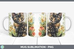 Boho Cat Tortoiseshell Cat Mug Wrap Sublimation Coffee Cup D Product Image 1