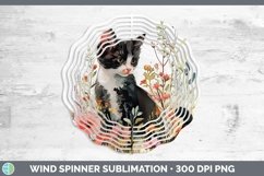Boho Cat Tuxedo Cat Wind Spinner Sublimation Spinner Designs Product Image 1