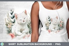 Boho Cat White Cat Shirt Sublimation Sublimation Background Product Image 1