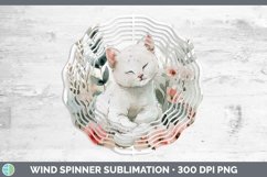 Boho Cat White Cat Wind Spinner Sublimation Spinner Designs Product Image 1
