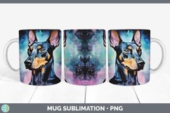 Galaxy Doberman Pinscher Dog Mug Wrap | Sublimation Coffee C Product Image 1