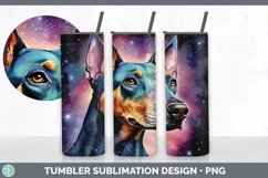 Galaxy Doberman Pinscher Dog Tumbler | Bundle 20 oz Skinny T Product Image 3