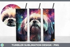 Galaxy Lhasa Apso Dog Tumbler | Sublimation 20 oz Skinny Tum Product Image 1