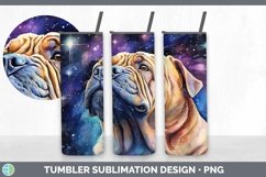 Galaxy Shar Pei Dog Tumbler | Bundle 20 oz Skinny Tumbler De Product Image 6