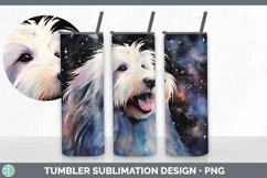 Galaxy Sheepdog Dog Tumbler | Bundle 20 oz Skinny Tumbler De Product Image 3