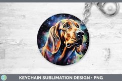 Galaxy Dog Bloodhound Keychain Sublimation Keyring Designs Product Image 1