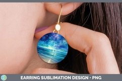 Galaxy Beach Round Earrings Sublimation Earrings Designs Product Image 1