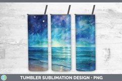 Galaxy Beach Tumbler Sublimation 20 oz Skinny Tumbler Design Product Image 1