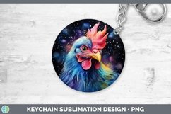 Galaxy Chicken Keychain Sublimation Keyring Designs Product Image 1