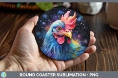 Galaxy Chicken Round Coaster Sublimation Coaster Designs Product Image 1