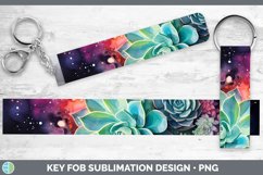 Galaxy Succulents Key Fob Sublimation Wristlet Designs Product Image 1