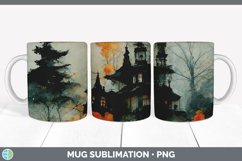 Halloween Haunted House Mug Sublimation | Coffee Cup Designs Product Image 4