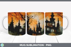 Halloween Haunted House Mug Sublimation | Coffee Cup Designs Product Image 6