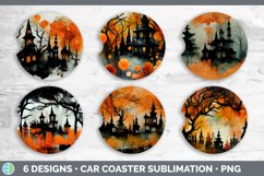 Halloween Haunted House Car Coaster | Sublimation Designs Bu Product Image 2