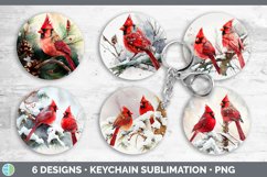 Christmas Cardinal Keychain Bundle | Keyring Sublimation Des Product Image 2
