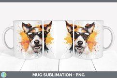 Hipster Dog Fox Terrier Dog Mug Wrap Sublimation Coffee Cup Product Image 1