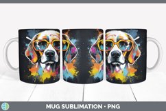 Hipster Beagle Dog Mug Wrap | Sublimation Coffee Cup Designs Product Image 2