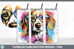 Hipster Beagle Dog Tumbler | Sublimation 20 oz Skinny Tumble Product Image 4