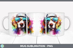 Hipster Beagle Dog Mug Wrap | Sublimation Coffee Cup Designs Product Image 3