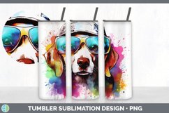 Hipster Beagle Dog Tumbler | Sublimation 20 oz Skinny Tumble Product Image 3