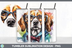 Hipster Beagle Dog Tumbler | Sublimation 20 oz Skinny Tumble Product Image 6