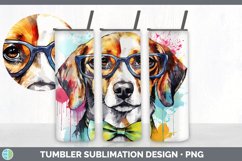 Hipster Beagle Dog Tumbler | Sublimation 20 oz Skinny Tumble Product Image 7