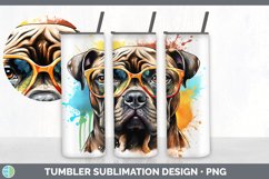 Hipster Cane Corso Dog Tumbler | Sublimation 20 oz Skinny Tu Product Image 4