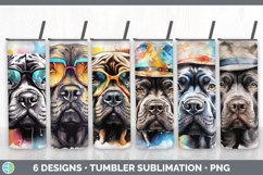 Hipster Cane Corso Dog Tumbler | Sublimation 20 oz Skinny Tu Product Image 1