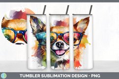 Hipster Chihuahua Dog Tumbler | Sublimation 20 oz Skinny Tum Product Image 3
