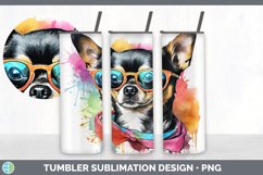 Hipster Chihuahua Dog Tumbler | Sublimation 20 oz Skinny Tum Product Image 6