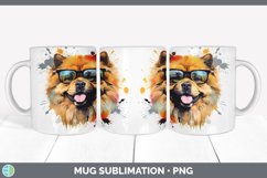 Hipster Chow Chow Dog Mug Wrap | Sublimation Coffee Cup Desi Product Image 2