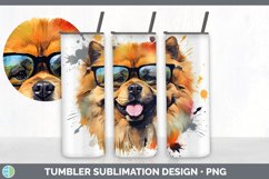 Hipster Chow Chow Dog Tumbler | Sublimation 20 oz Skinny Tum Product Image 4