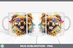 Hipster Chow Chow Dog Mug Wrap | Sublimation Coffee Cup Desi Product Image 3