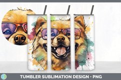 Hipster Chow Chow Dog Tumbler | Sublimation 20 oz Skinny Tum Product Image 5