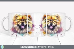 Hipster Chow Chow Dog Mug Wrap | Sublimation Coffee Cup Desi Product Image 4