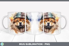 Hipster Chow Chow Dog Mug Wrap | Sublimation Coffee Cup Desi Product Image 6